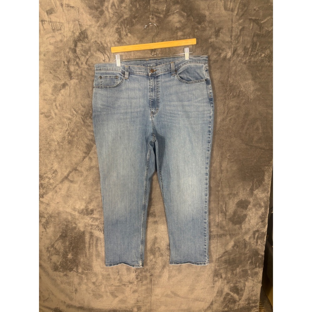 LL Bean Womens Light Wash Straight Leg Denim Jeans Blue Size 18 Regular